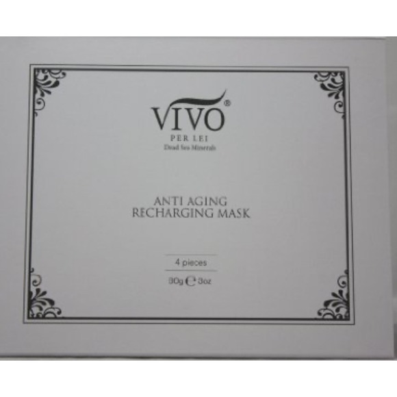 VIVO Per Lei Anti Aging Recharging Mask Dead Sea Minerals Gold 4 Pieces‎ - Picture 1 of 3